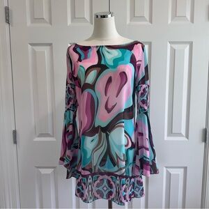 Anne Cole Women's Multicolor Patterned Swimwear vacation Beach Cover-up Size S/P